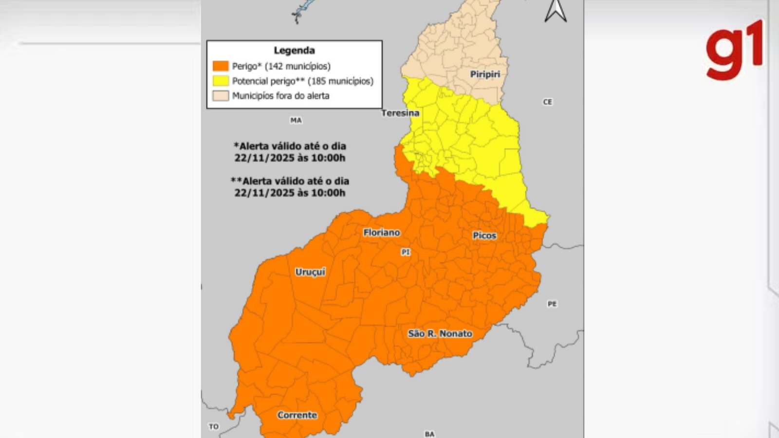 Alertas de chuvas atingem quase todo o Piauí; confira previsão