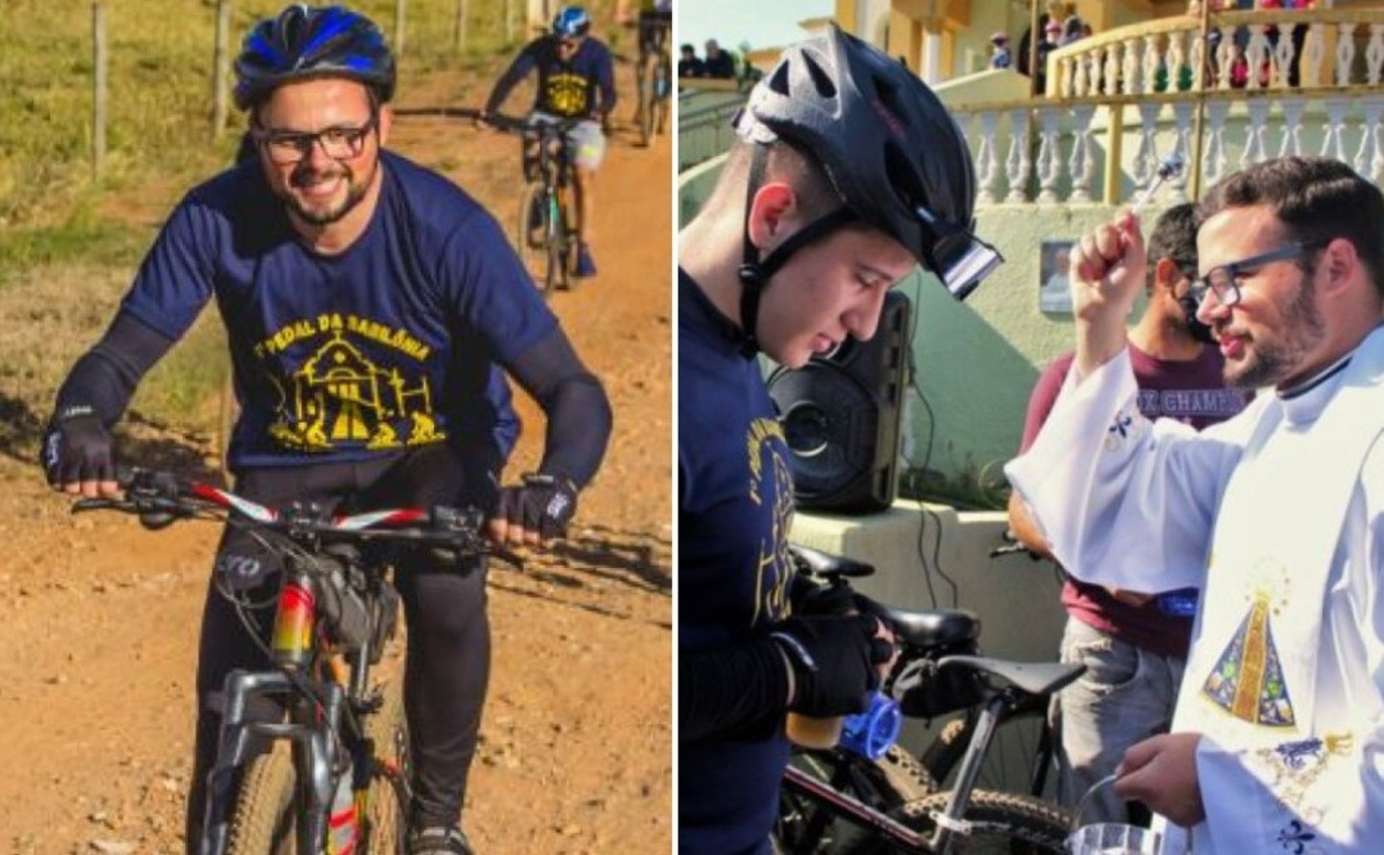 Bênção das bikes: padre ciclista lidera tradição em Caminho da Fé de 15 km no interior de SP 