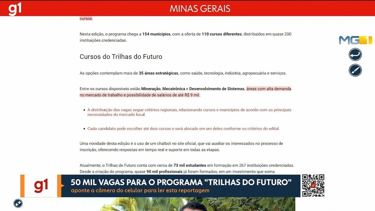 Trilhas de Futuro oferece mais de 4 mil vagas em cursos técnicos gratuitos em Divinópolis e região
