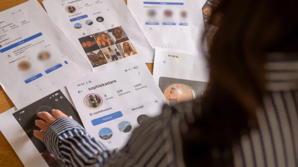 Davies compartilha a sua história na esperança de obter respostas e alertar as pessoas sobre os perigos das redes sociais — Foto: Reprodução/TV Globo