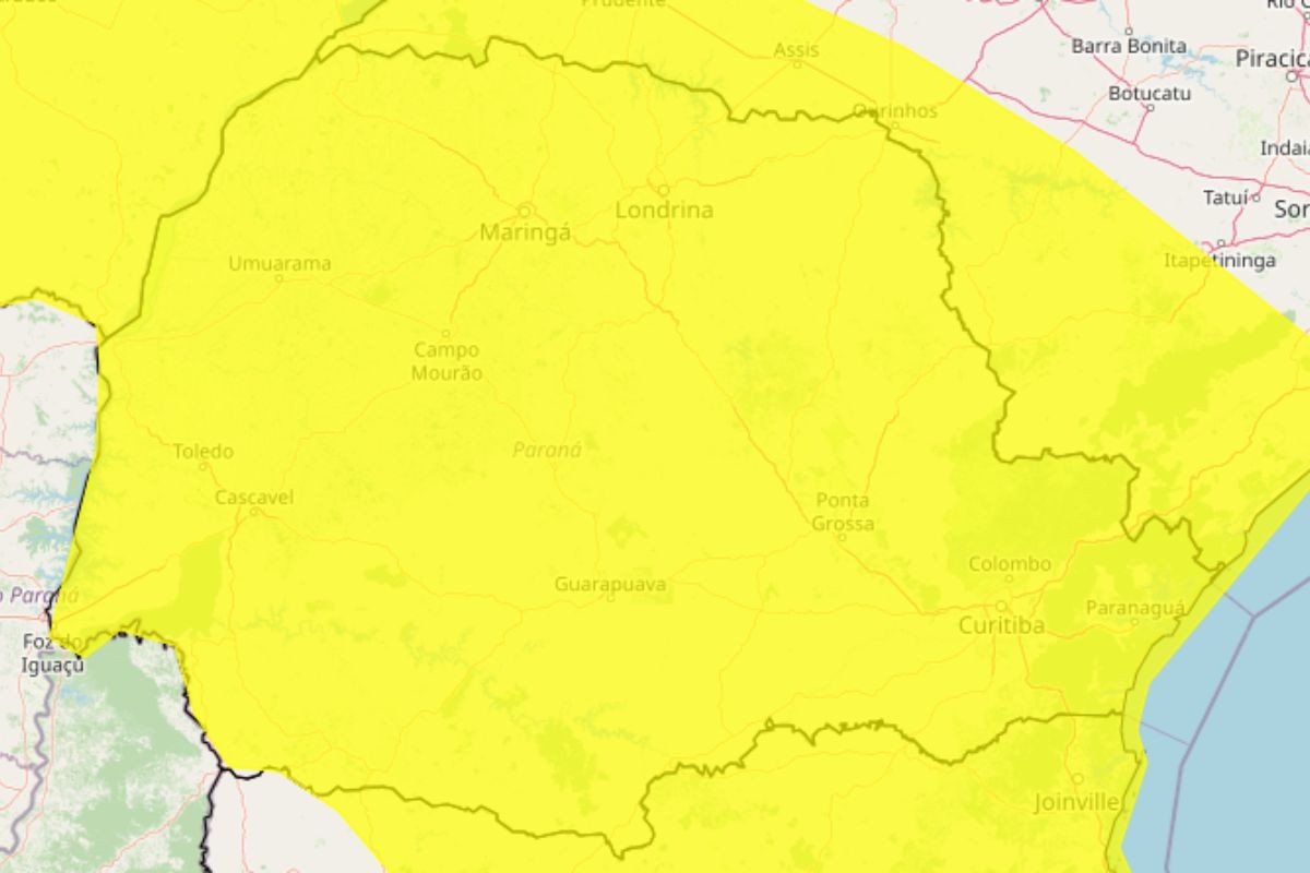 Paraná está sob alerta de tempestade nesta sexta-feira (9); veja previsão do tempo para o fim de semana