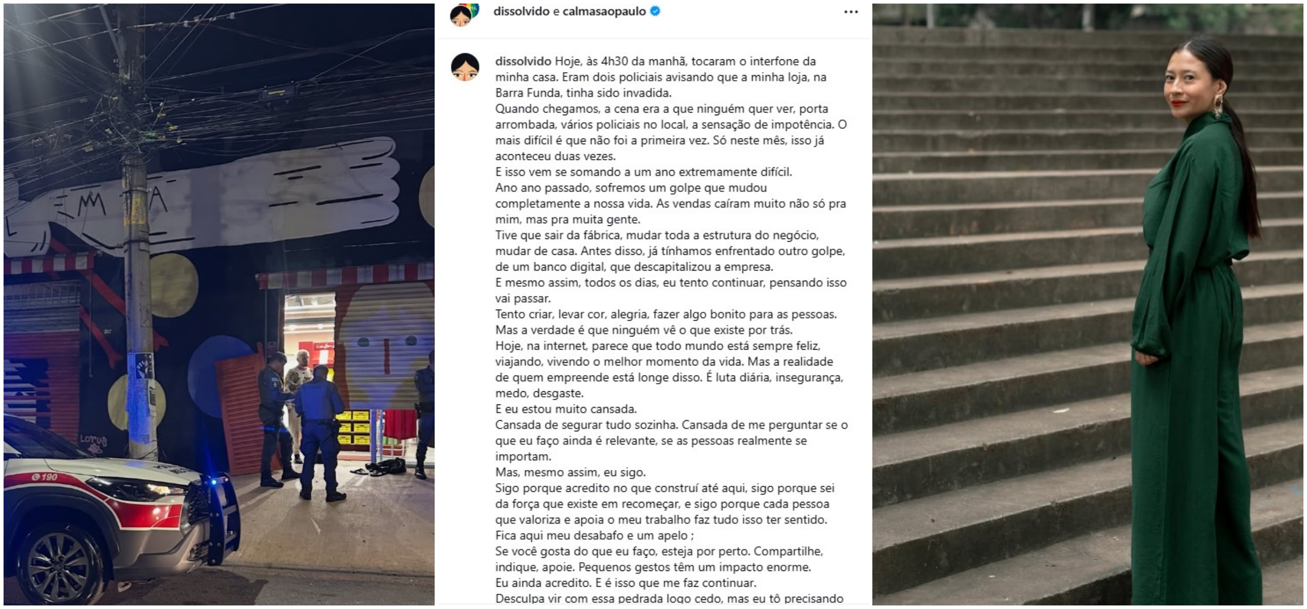 Estilista desabafa após ter loja invadida pela 2ª vez no mesmo mês em SP: 'Vou vender tudo para continuar'