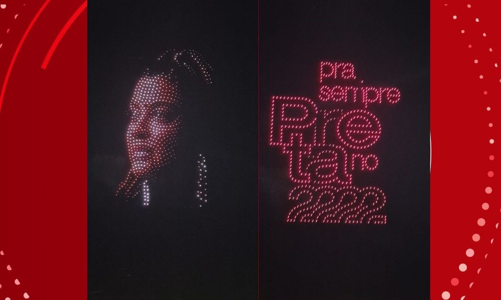 Preta Gil é homenageada com show de drones no carnaval de Salvador — Foto: AG.FPONTES