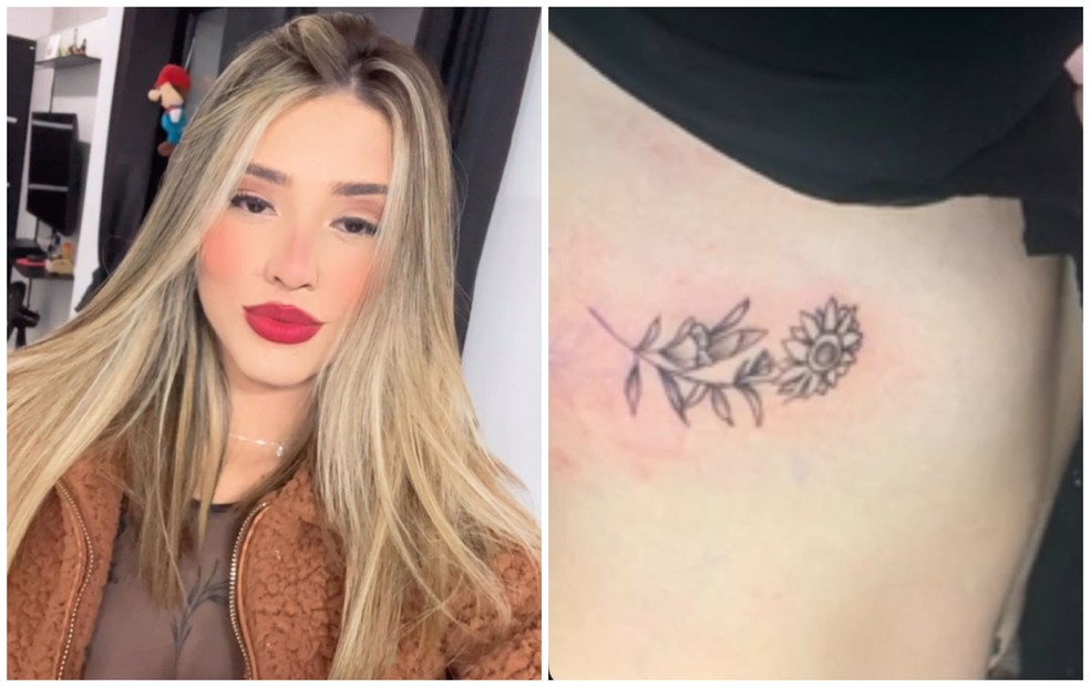 Rebeka Zanardo, de Sorocaba (SP), homenageia cantor Luan Santana com tatuagens — Foto: Arquivo Pessoal