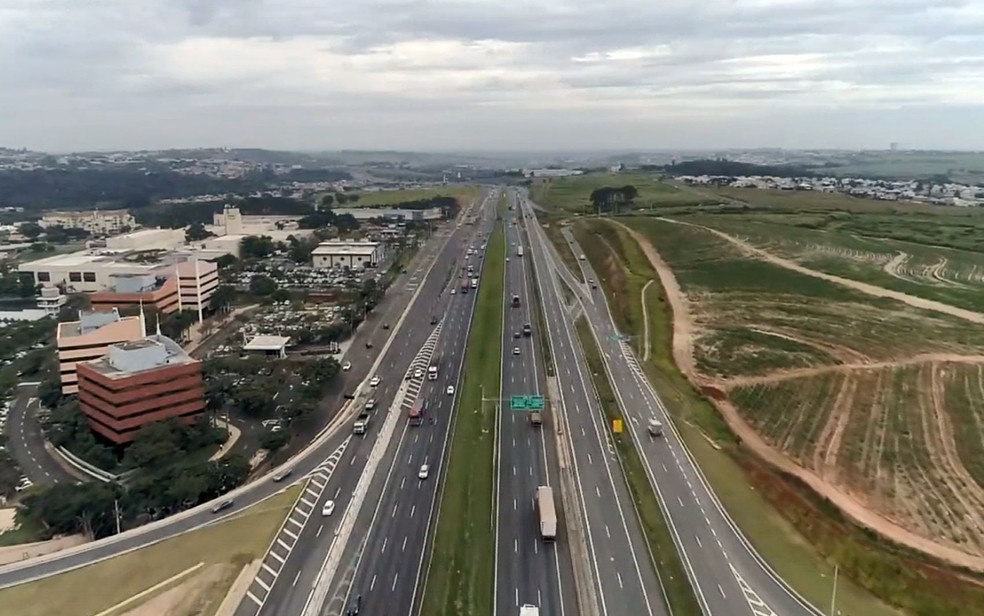 Foto de arquivo da Rodovia D. Pedro I (SP-065) — Foto: Reprodução/EPTV
