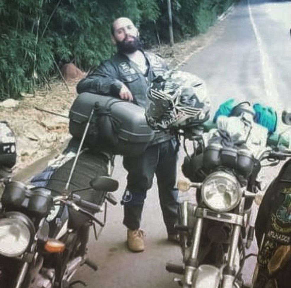 Caio Laranja em passeio com o motoclube — Foto: arquivo pessoal