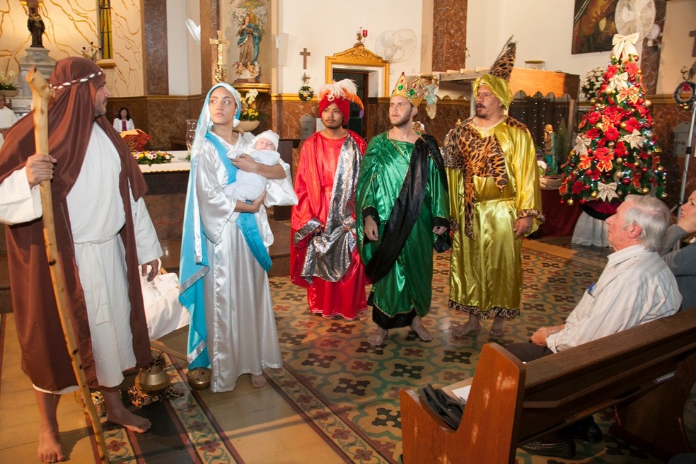 Em Salto (SP), grupo realiza, todo 6 de janeiro, missa e peça teatral sobre a visita dos reis magos ao menino Jesus — Foto: Sociedade Italiana Giuseppe Verdi/Divulgação