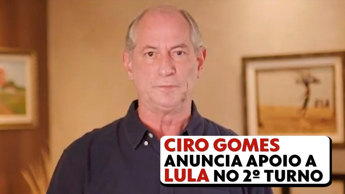 Ciro Gomes anuncia apoio a Lula no 2 turno