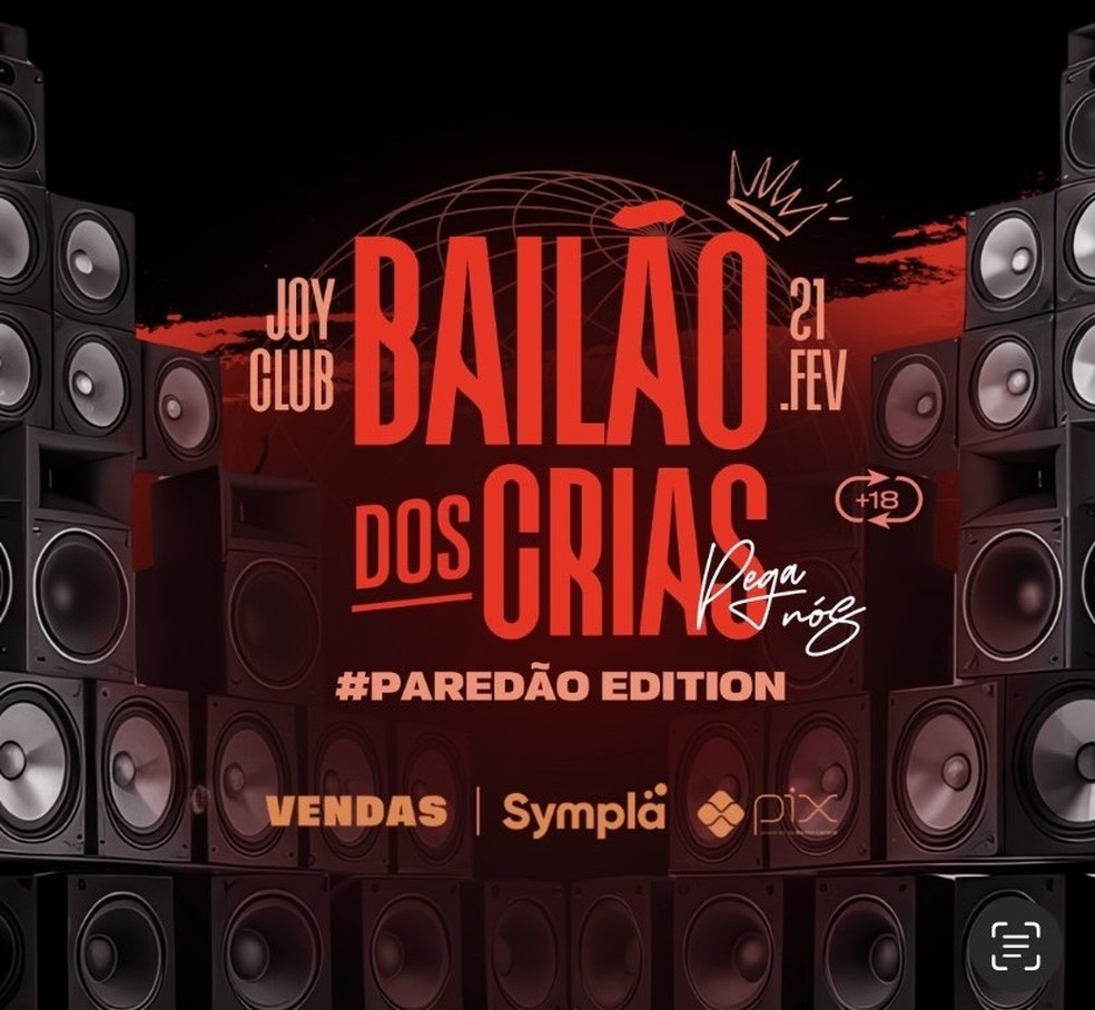 Bailão dos Crias acontece na Joy Club — Foto: Divulgação