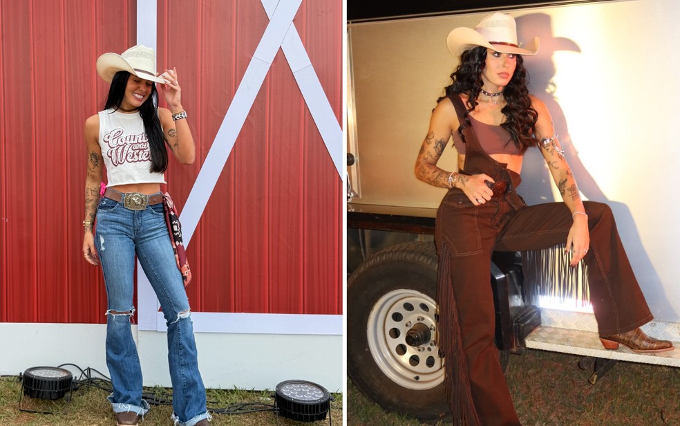 Looks usados por Ana Castela em Barretos nesta sexta-feira (28) — Foto: Reprodução/Instagram