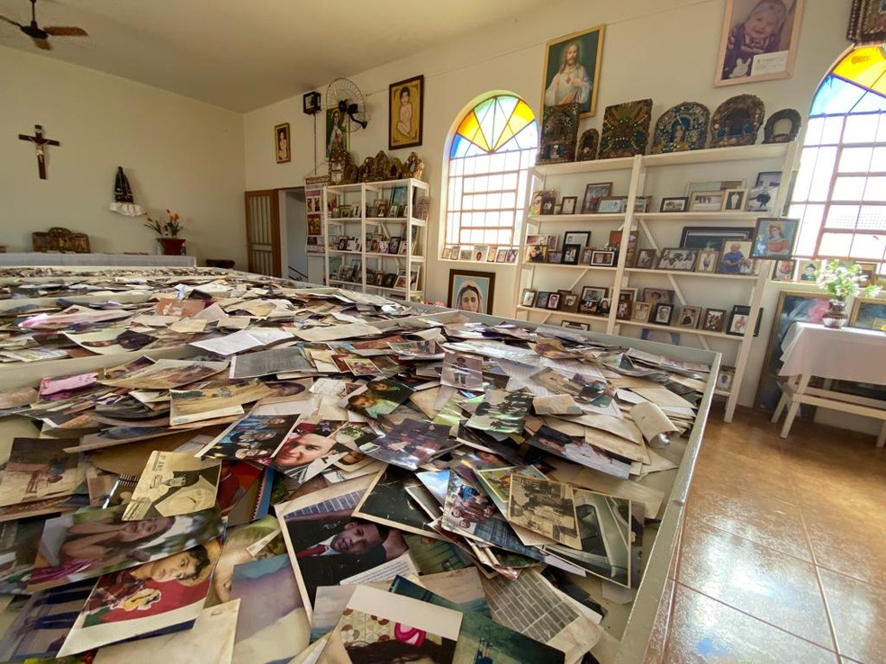 Peregrinação do 'Menino da Tábua' atrai visitantes após duas edições suspensas pela pandemia em Maracaí — Foto: Carolina Levorato /TV TEM