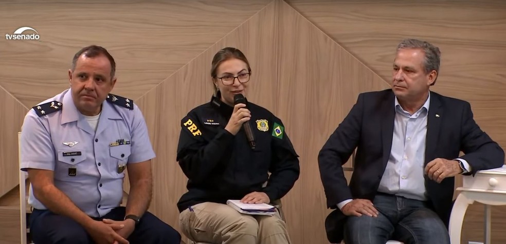 Superintendente da PRF no Acre, Liége Vieira, ressaltou necessidade de ampliar pontos de monitoramento em rodovias federais do estado — Foto: Reprodução/TV Senado