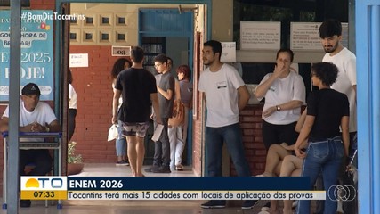 Mais 15 cidades do Tocantins terão locais de provas para o Enem 2026