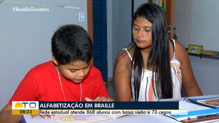 Alunos cegos e com baixa visão recebem alfabetização em braille na rede estadual do TO