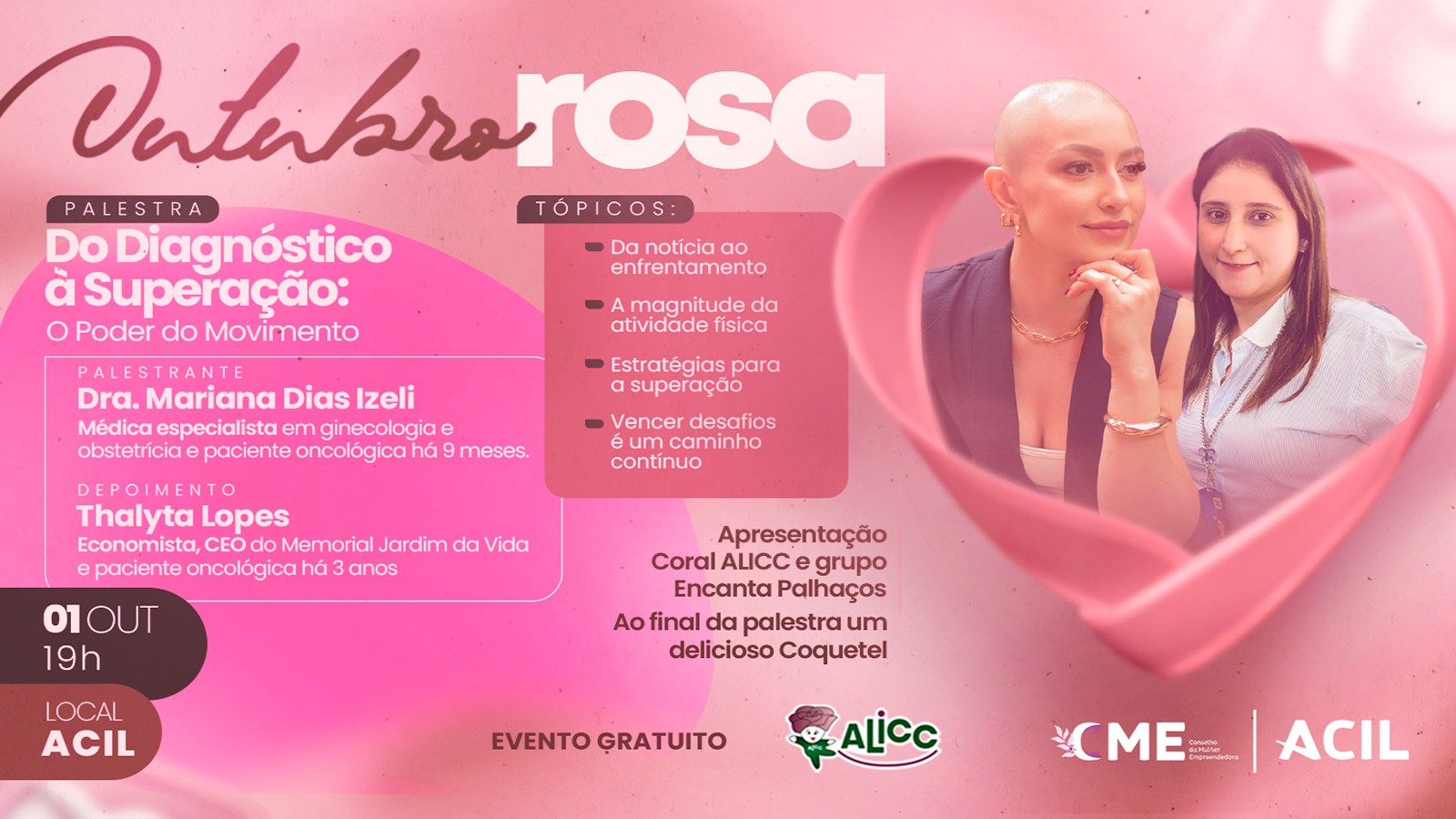 Outubro Rosa 2025 tem abertura oficial com palestra inspiradora na ACIL