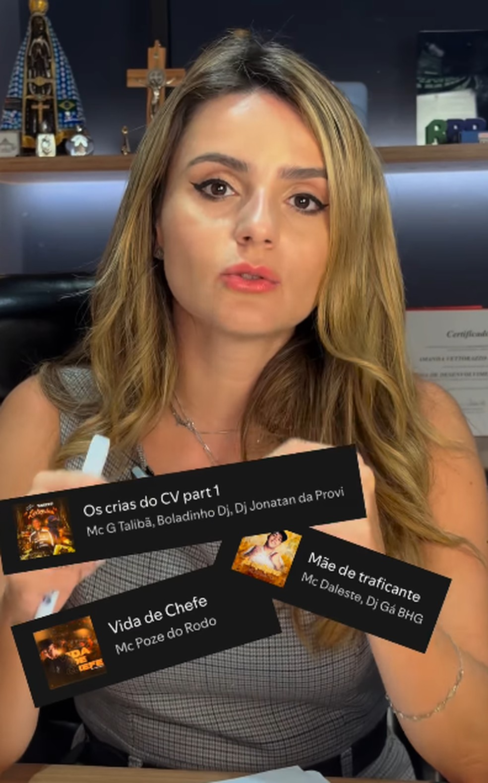 Print do vídeo da vereadora. — Foto: Reprodução/ Instagram