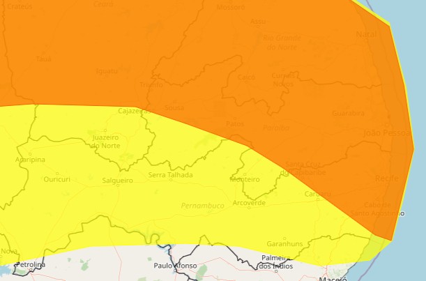 Inmet emite alertas de chuvas intensas para cidades da Paraíba; confira 