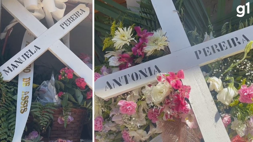 Túmulos de Manuela e Antonia — Foto: Reprodução/ RBS TV