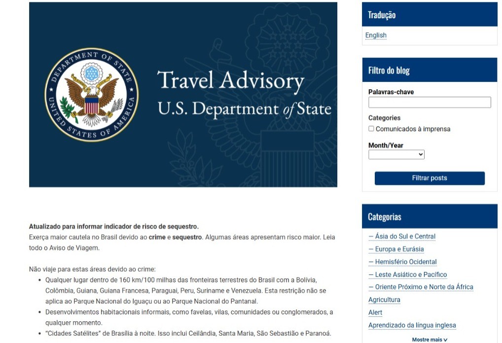 Embaixada dos EUA recomenda que americanos não visitem Ceilândia, Santa Maria, São Sebastião e Paranoá no DF