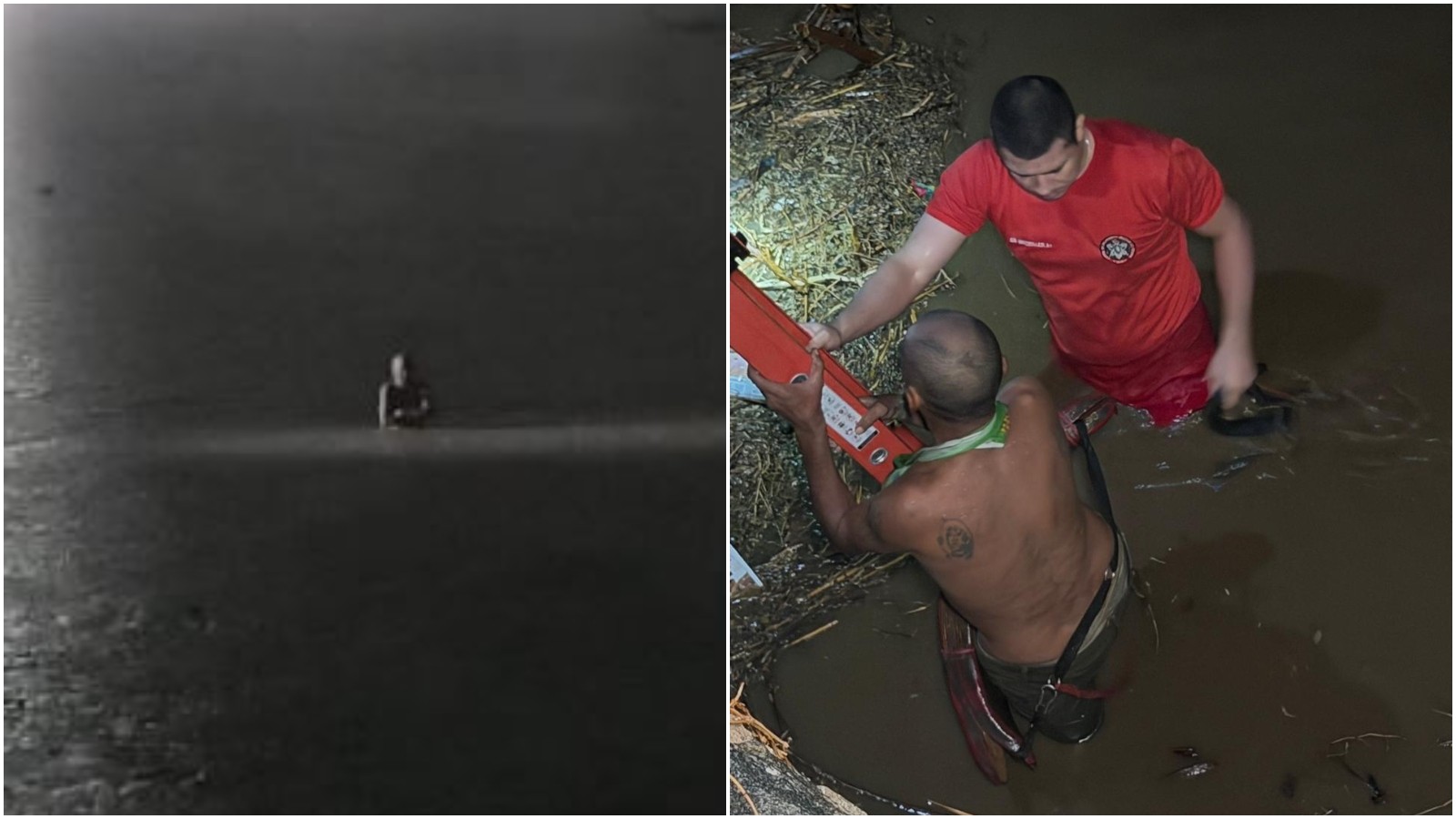 Homem é resgatado pelos bombeiros após ser arrastado por correnteza e ficar preso em rio no Ceará; vídeo