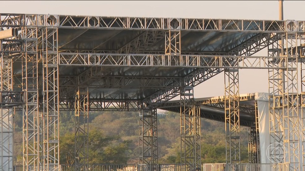 The Town 2025: São Paulo se prepara para festival com montagem dos palcos — Foto: Reprodução/TV Globo