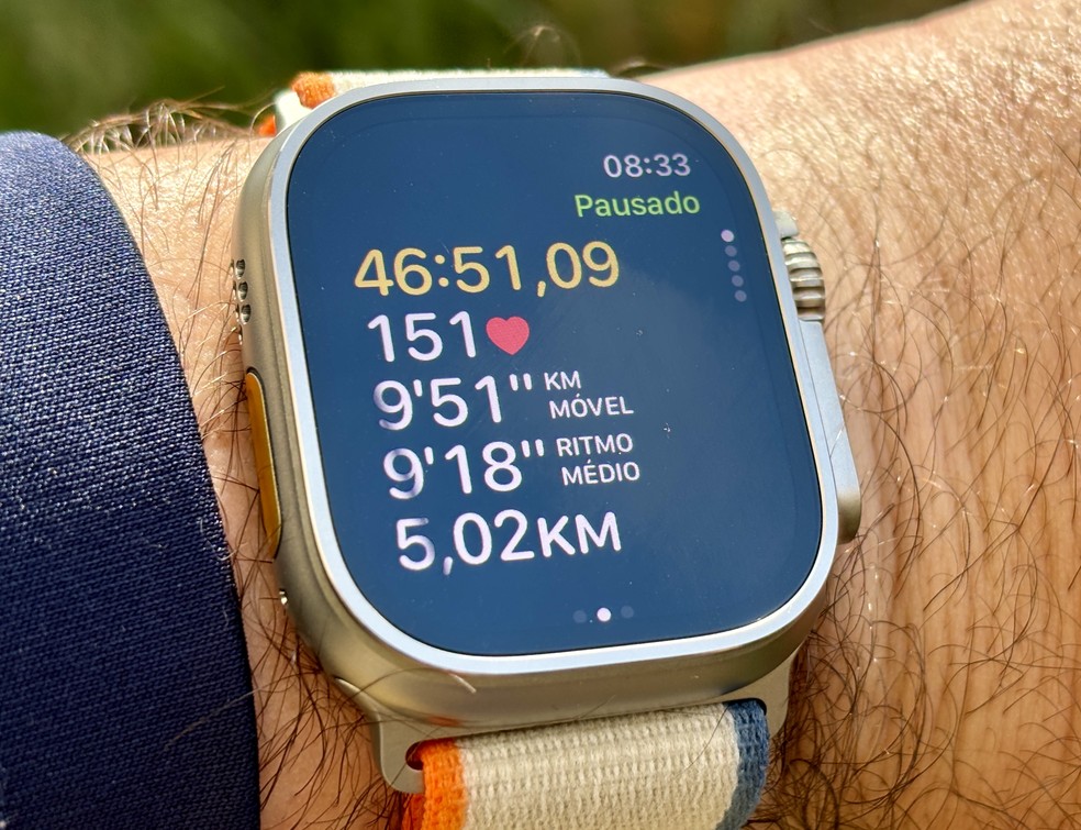 smartwatch para ícone da linha de controle de pulso cardíaco