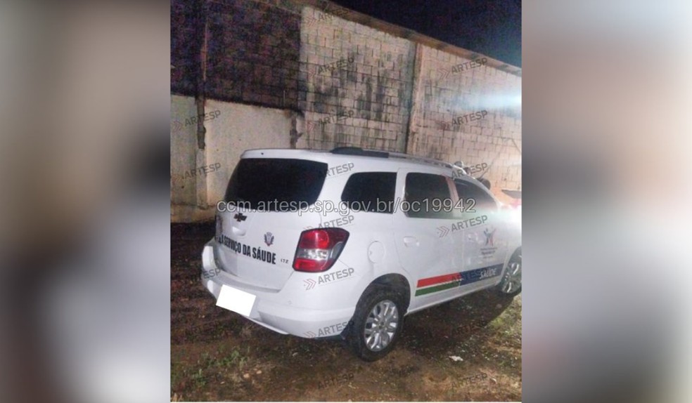 Capivara invade pista e provoca acidente com carro da Prefeitura de Piquerobi (SP) — Foto: Artesp/Reprodução