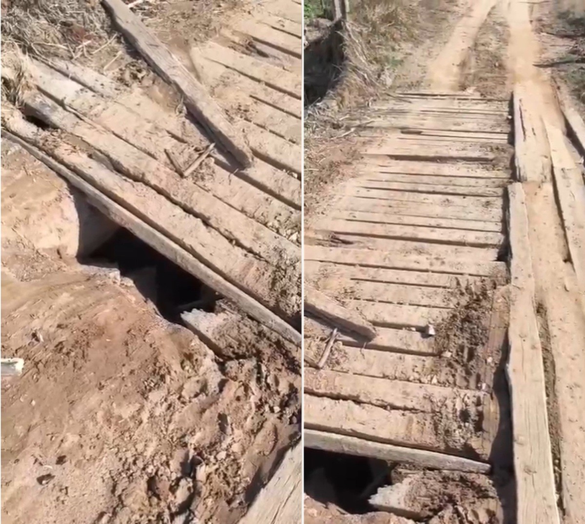 Ponte de madeira em más condições preocupa motoristas na RJ-202, em Cambuci