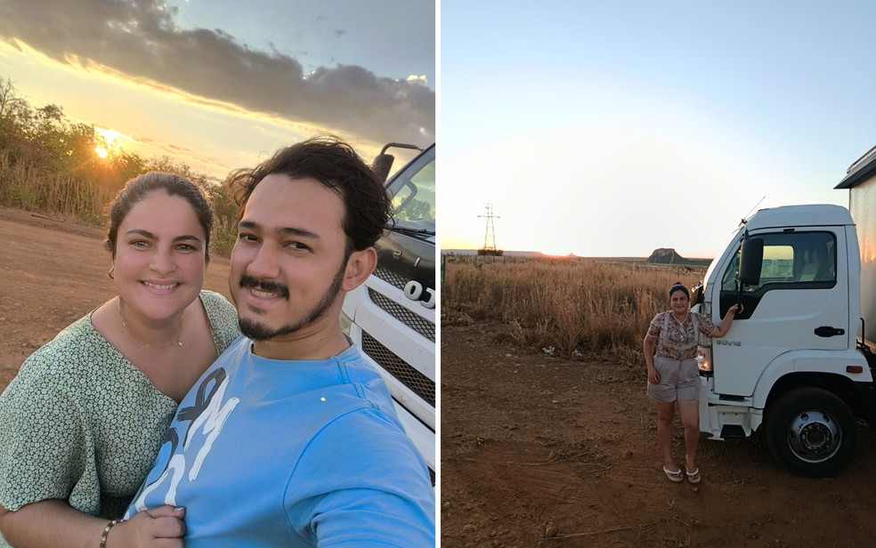 Caminhão era o único sustento de Letícia Pereira Martins e o noivo Shander Lucas. — Foto: Arquivo Pessoal/Letícia Pereira Martins