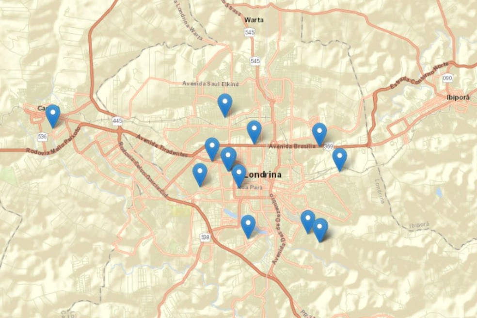 Tremor foi sentido em diversos pontos de Londrina e nas cidades de Cambé e Ibiporã. — Foto: Reprodução/Centro de Sismologia da USP