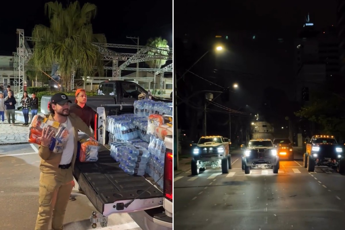 Influenciador faz 'comboio' com doações para vítimas das enchentes no Vale do Ribeira: 'Esperança'; VÍDEO