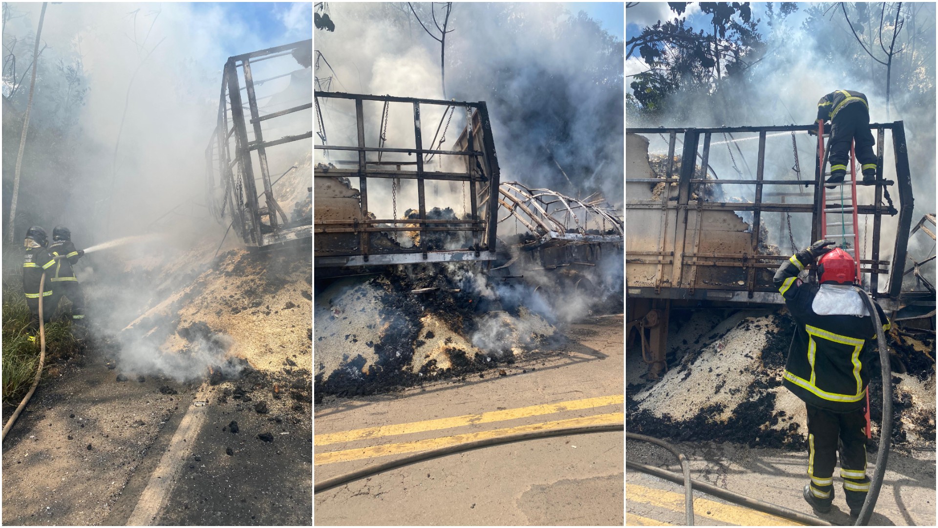 VÍDEO: Incêndio consome carretas após colisão frontal na BR-226, em Barra do Corda, no MA