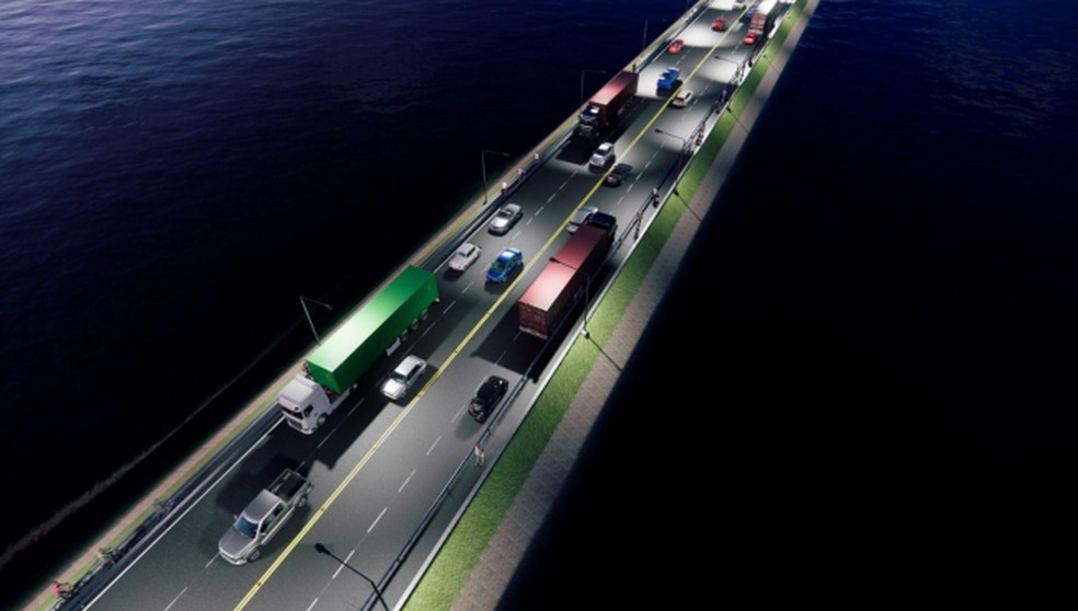 Projeto para aterro da ponte entre Palmas e Luzimangues — Foto: Divulgação/Ageto