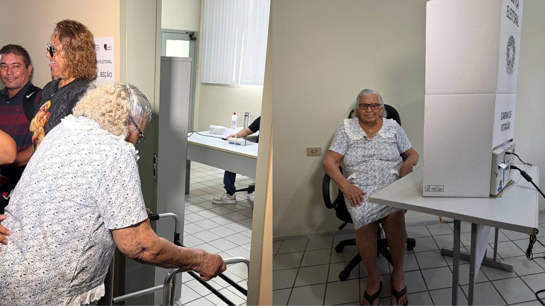 Idosa de 100 anos vota nas Eleições 2026 em Teresina após pedir para ir às urnas: 'É tudo de bom'