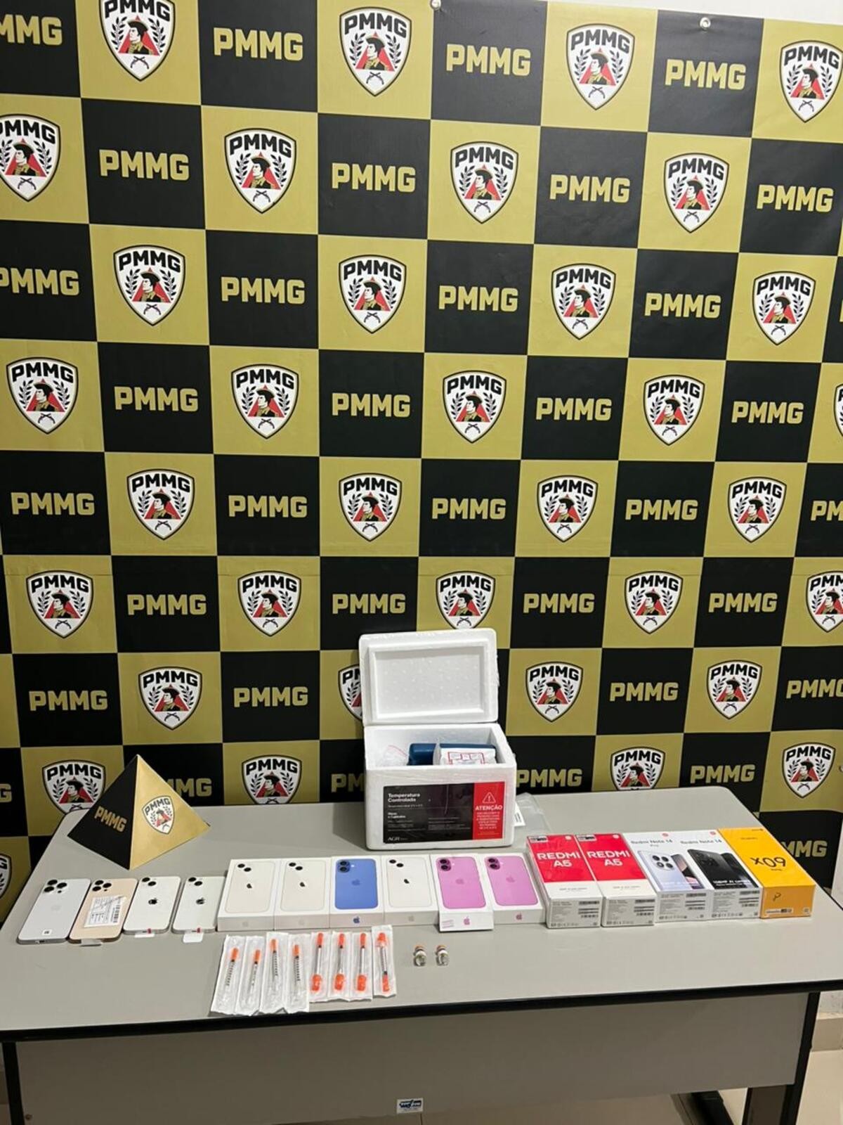 PM apreende celulares e medicamento sem nota fiscal em ônibus na BR-135