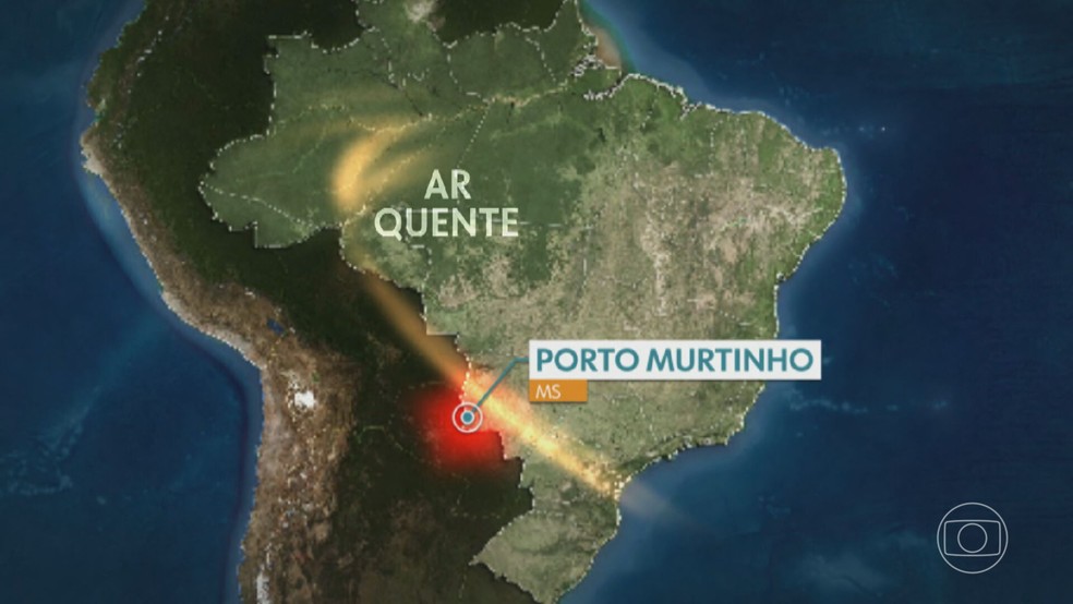 Cidade de Porto Murtinho é uma das mais quentes do país. — Foto: TV Globo/Reprodução