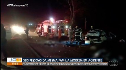 Seis pessoas da mesma família morrem em acidente de trânsito na BR-153