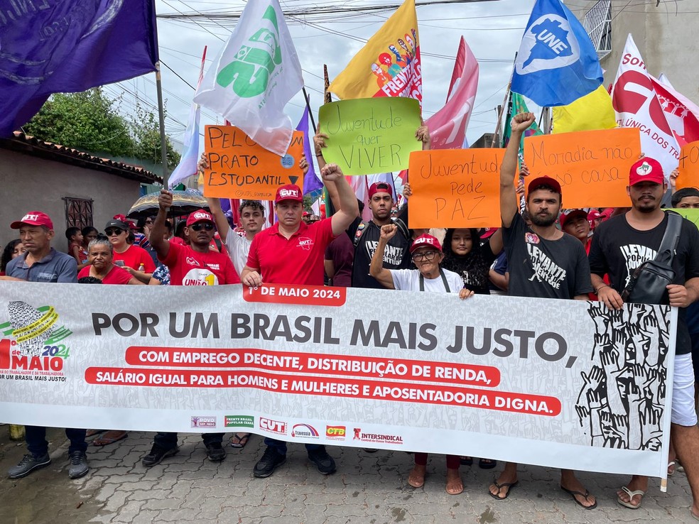 Marcha dos trabalhadores deste ano teve o tema "Por umBrasil mais justo" — Foto: Divulgação