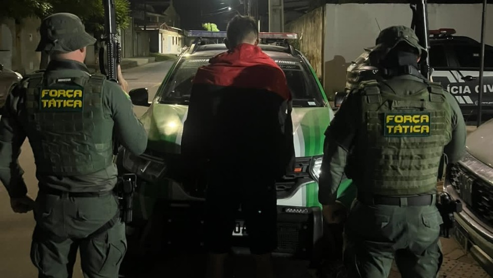 Danilo Xavier Maia, de 18 anos, foi preso por participar da tentativa de homicídio do próprio primo, na cidade de Russas. — Foto: Reprodução