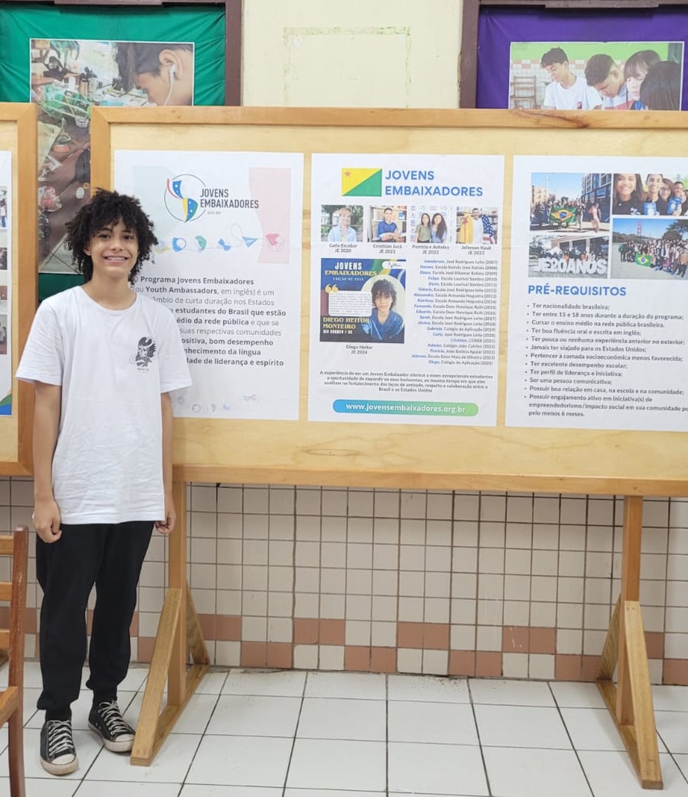 Diego Heitor da Silva Monteiro foi o selecionado para compor delegação de 46 estudantes que embarcam rumo aos EUA em janeiro de 2024 — Foto: Arquivo pessoal