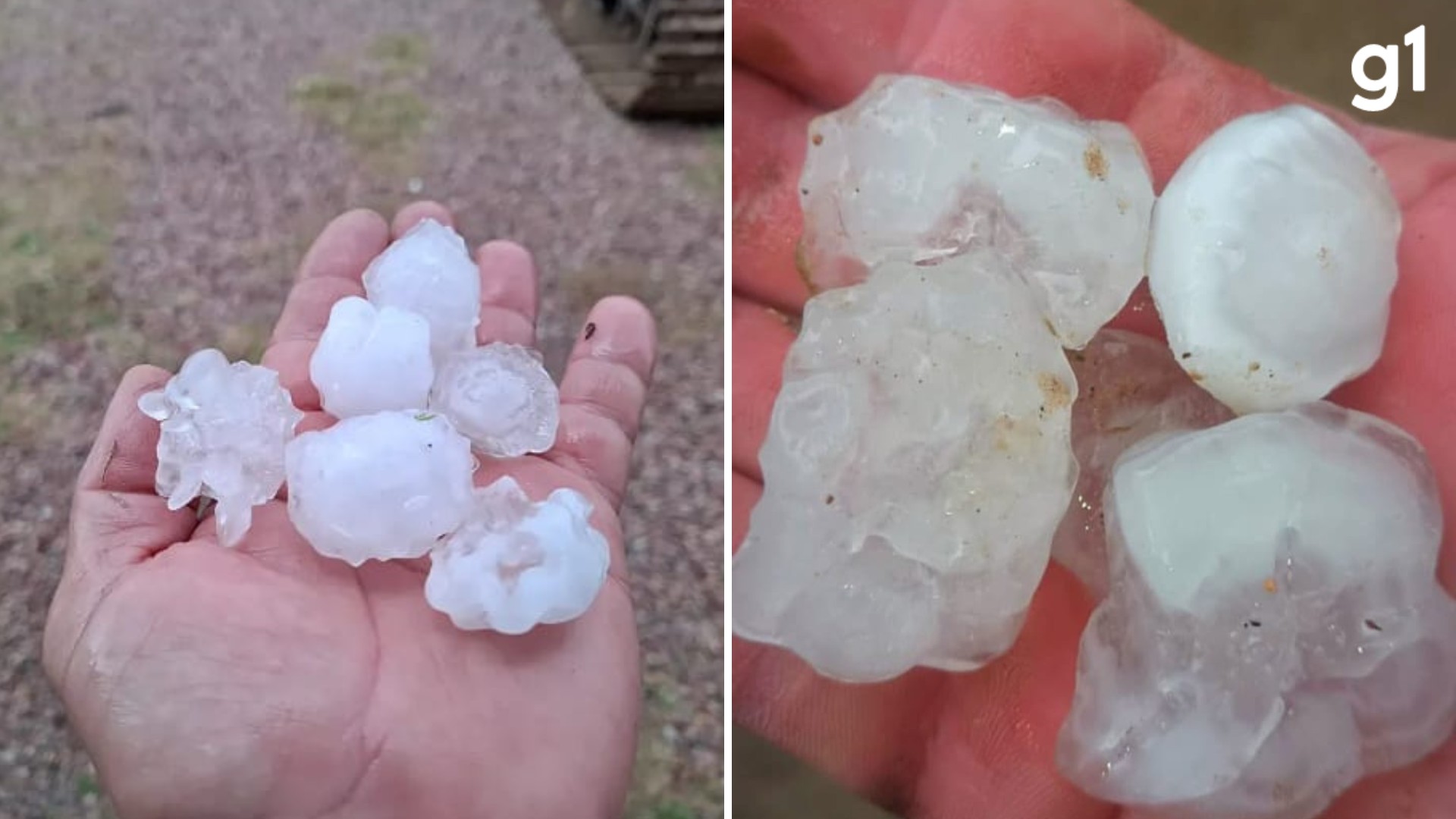 Granizo e chuva forte atingem cidade no Sul do RS; estado tem previsão de temporal