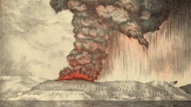 A erupção vulcânica que produziu o som mais alto registrado na história