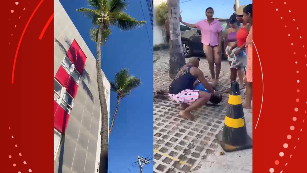 Homem morre após despencar de coqueiro com altura de prédio de quatro pavimentos em Salvador — Foto: Reprodução/Redes Sociais