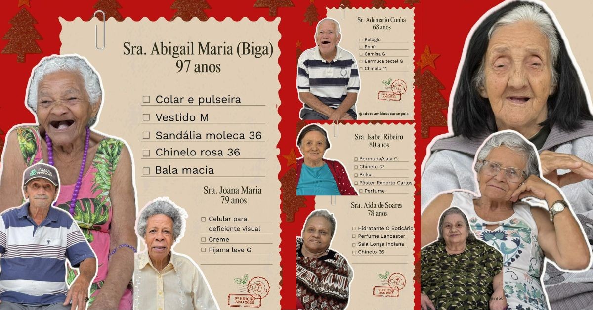 Pôster do Roberto Carlos, caça-palavras e carteira do Fluminense: campanha arrecada presentes e afeto para idosos em Carangola