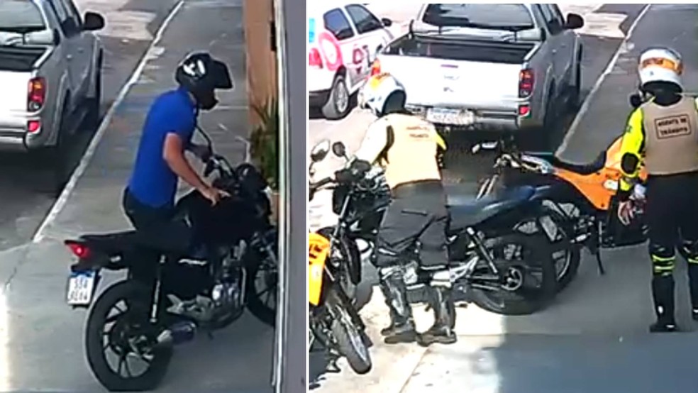Agentes de trânsito do Demutran entraram em residência de Horizonte e tiraram moto de dentro — Foto: Reprodução