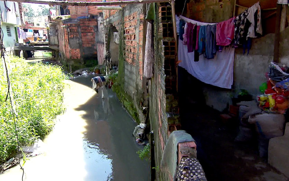 Córrego dos Zavuvus, na Zona Sul de São Paulo — Foto: TV Globo/Reprodução