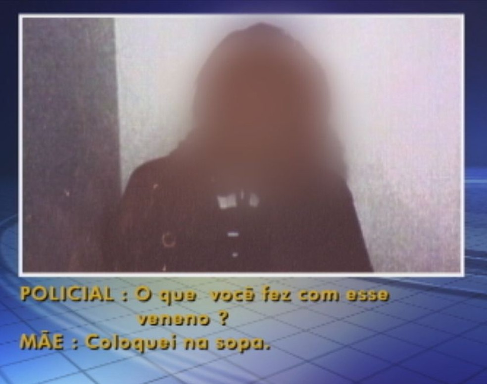 Mãe disse em depoimento que colocou veneno na sopa  — Foto: TV TEM/Reprodução/ Arquivo