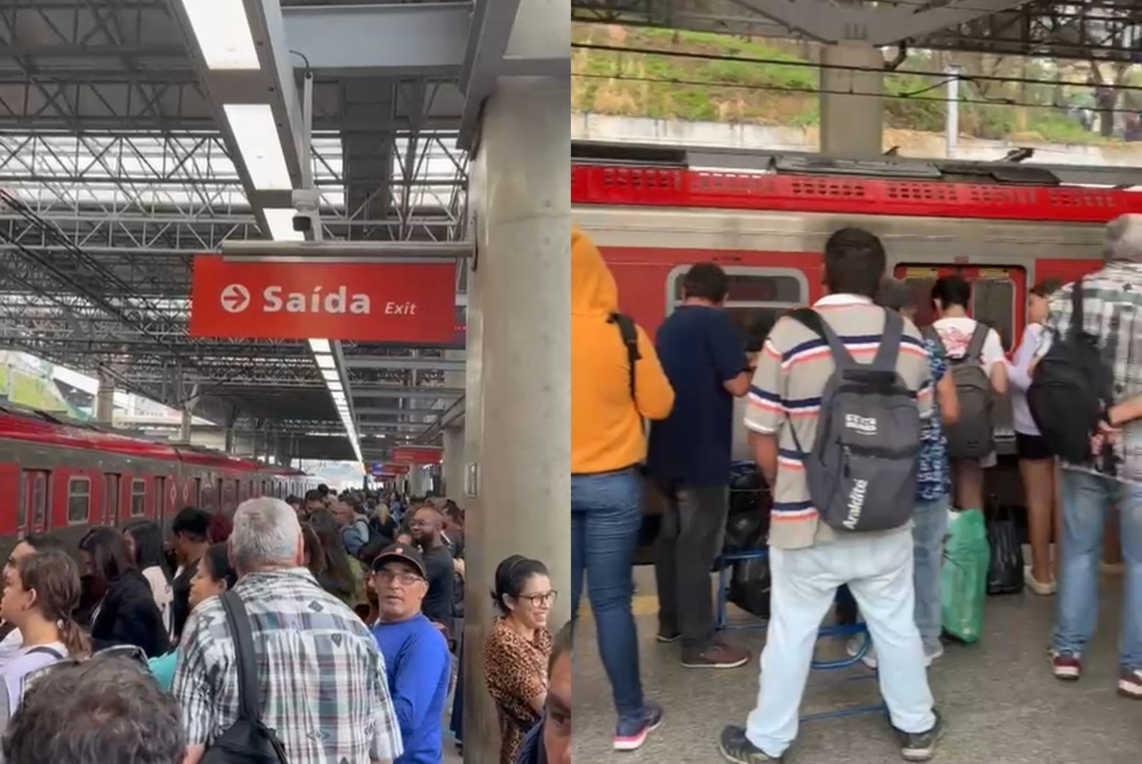 Linha 7-Rubi da CPTM opera com velocidade reduzida após furto de cabos e provoca aglomeração na estação de Jundiaí