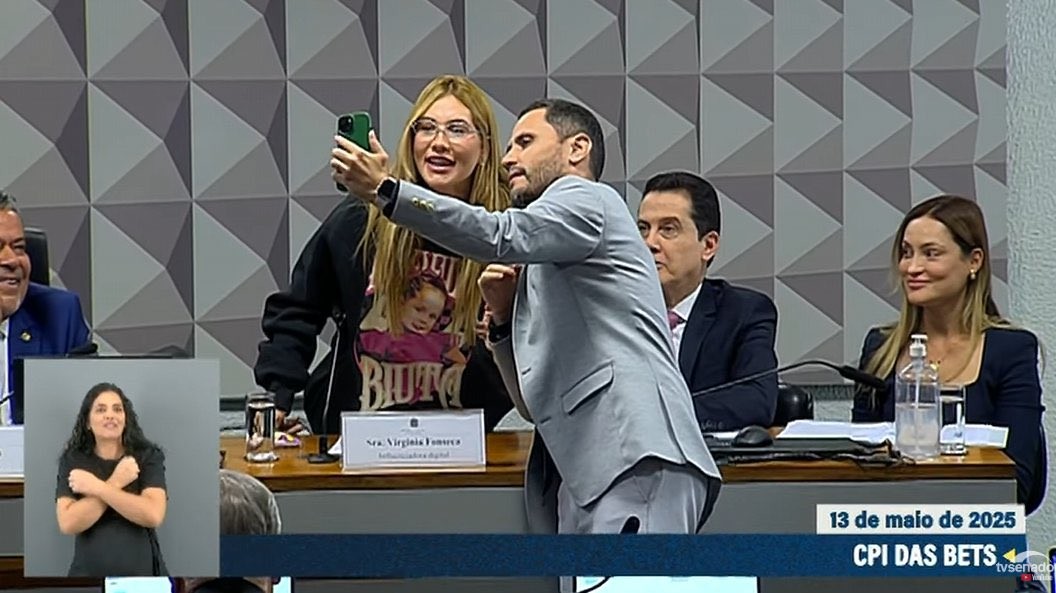 Senador pede 'selfie' com Virginia Fonseca durante CPI das Bets