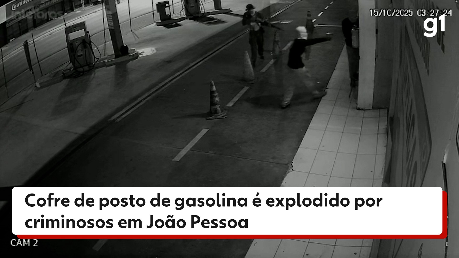 Posto de combustíveis é alvo de explosão criminosa, em João Pessoa